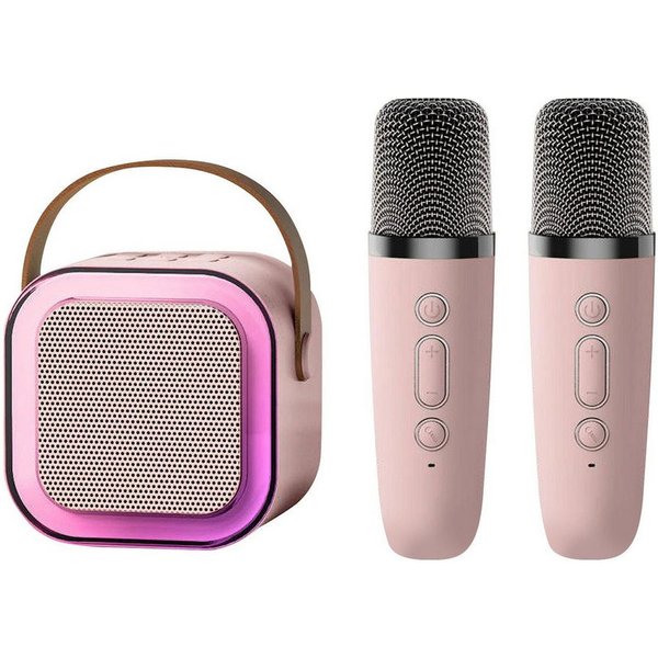feinlux Tragbare Bluetooth Karaoke Maschine Bluetooth-Lautsprecher (Bluetooth 5.0, für Kinder und Erwachsene mit Stimme wechselnde Effekte LED-Lichter)