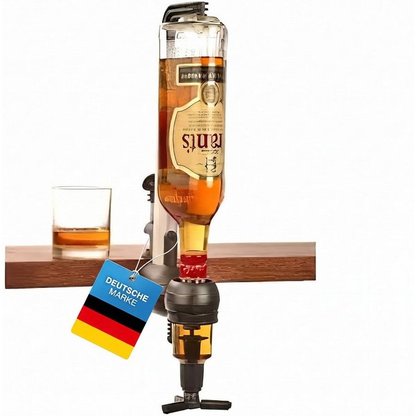 Goods+Gadgets Flaschenhalter Barbutler Flaschenhalter mit 2cl Dosierer–Edles Spirituosen-Accessoire, Flaschenhalterung für Getränke