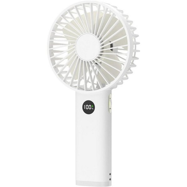 Zantan Handventilator USB Mini Handventilator 3600mAh Tischventilator Display Akku Weiß, 15 cm Durchmesser, Stufenlose Geschwindigkeit, 3600 mAh Akku, LED-Displ