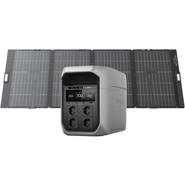 Ecoflow ECOFLOW Delta 3 Max Plus tragbare Powerstation 2 048 Wh Powerstation 3 000 W AC-Ausgang 0–80% Ladung in 47 Min, erweiterbar auf 10 kWh, LiFePO4 Batterie