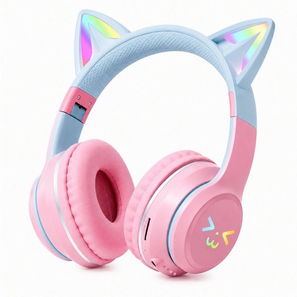 ANYSUN Bluetooth Kopfhörer,RGB-LED-Leuchten,Bluetooth 5.1,HiFi Sound, Over-Ear-Kopfhörer (Bluetooth, 60dB Rauschunterdrückung,Einstellbar,Kopfhörer Bluetooth fü
