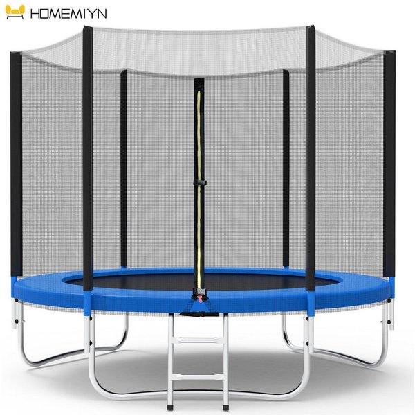 HomeMiYN Gartentrampolin Garten Trampolin mit Sicherheitsnetz – Outdoor Kinder Trampolin, Schutzrand schwarz,mit sicherheisnetz