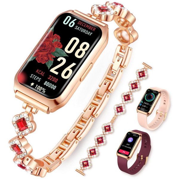 Luckice Smartwatch Damen, Intelligente Multifunktions-Sportuhr,Tracker Uhr Smartwatch (Smartwatch Fitness Tracker Uhr IP68 Wasserdicht,1.7" HD Voll Touchscreen 