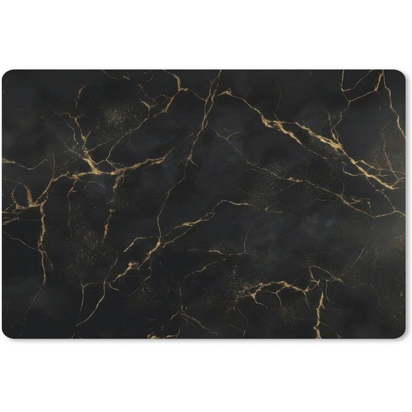 MuchoWow Mauspad Schwarzer Marmor - Goldene Adern - Klassisch (1-St), Mouse pad Klein, Gaming Deko, PC Zubehör, 27x18 cm