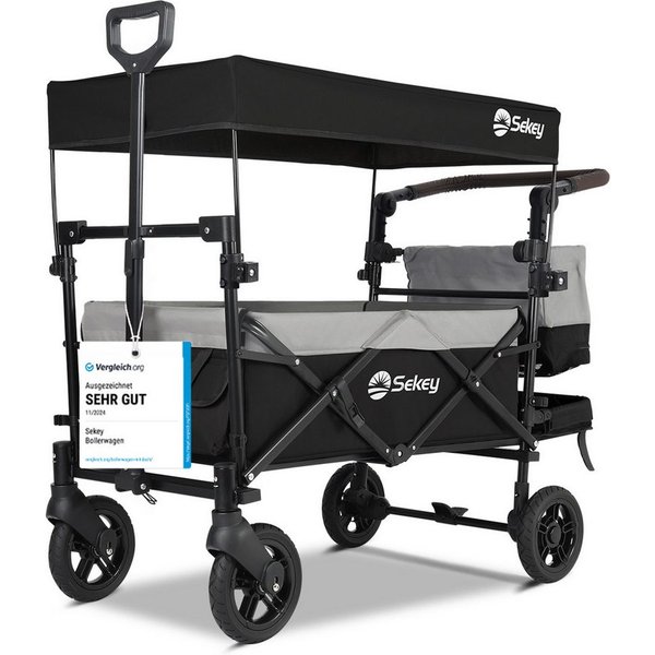 Sekey Bollerwagen Sekey Bollerwagen Faltbar mit Dach 150KG mit 3-Punkt-Sicherheitsgurte