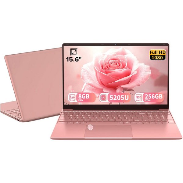 Molegar 15,6-Zoll Laptop für Studenten, Hintergrundbeleuchtete Tastatur Notebook (39,6 cm/15.6 Zoll, Intel Celeron 5205U, Intel® UHD Graphics, 8 GB, 256 GB SSD,