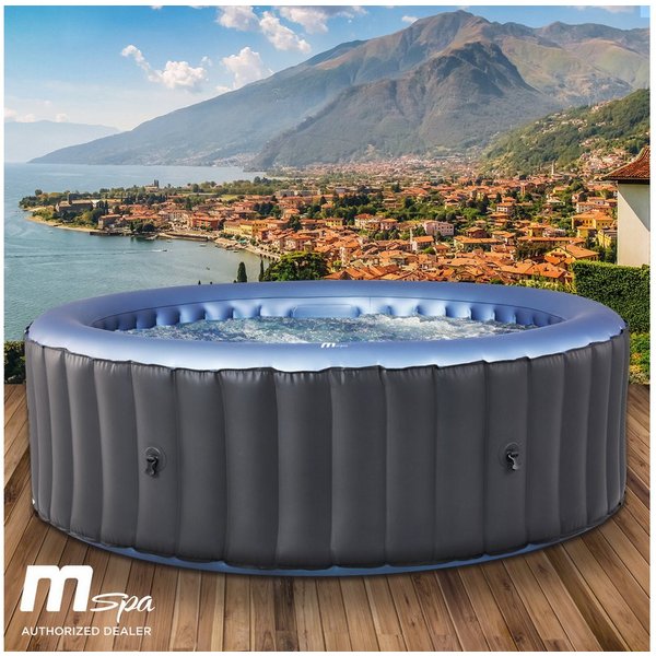 BRAST Whirlpool aufblasbar MSpa Bergen für 4-8 Personen, viele Größen Ø180-224cm, aufblasbares Aufstellbecken, (In- Outdoor Pool, Ganzjähriger Einsatz, 144 Mass
