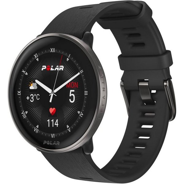 Polar IGNITE 3 TITANIUM Smartwatch (3,3 cm/1,28 Zoll, Proprietär), mit Silikonarmband