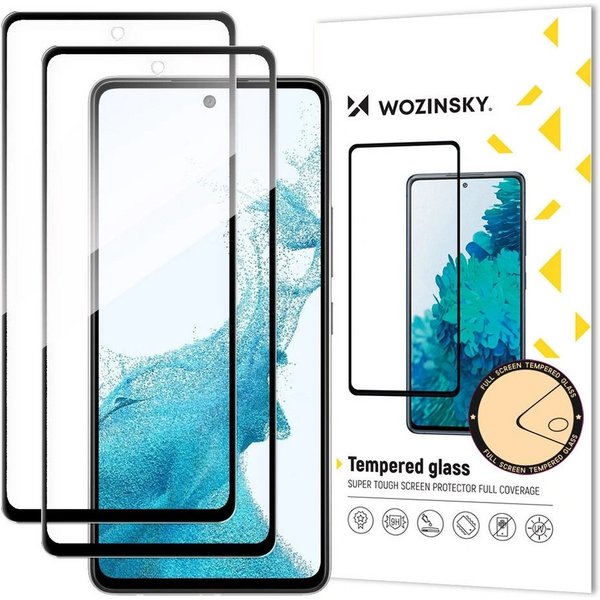 Wozinsky Displayschutzglas 2er-Set- Vollflächig verklebtes gehärtetes Glas für Samsung Galaxy A37 für Samsung Galaxy A37, Set, Full Glue Glas mit 9H Schutz im 2