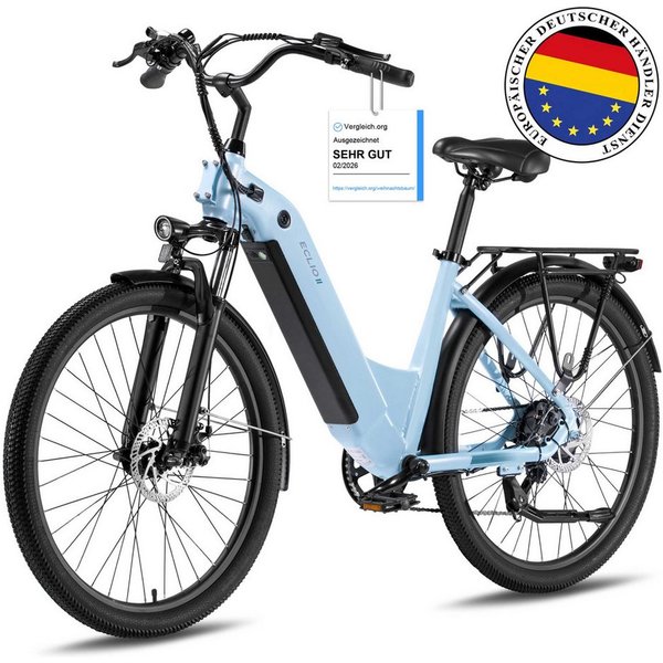 Vankel E-Bike e bike für herren 26 zoll 18.2AH 36V 655WH damen 120km Elektrofahrrad, Kettenschaltung, Heckmotor, 655 Wh, Komfortables Stadtrad mit Scheibenbrems