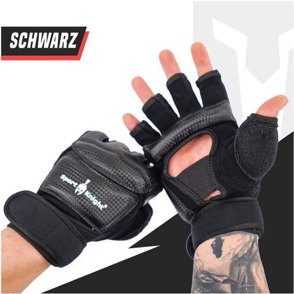 Sport-Knight® MMA-Handschuhe MMA Boxhandschuhe gepolstert mit langer Bandage & Klettverschluss