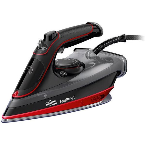 Braun Dampfbügeleisen TexStyle 5 SI 5057 RD - 2.700 W, 220 g Dampfstoß, 300 ml Wassertank, 2700 W, 50 g Dampfmenge, SuperCeramic Bügelsohle, offenes Griffdesign