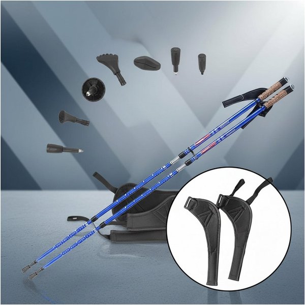 Melko Nordic-Walking-Stöcke Wanderstöcke Nordic Walking Teleskop Stöcke Antischock Aluminium (Stück, Premium Qualität), Teleskopstock