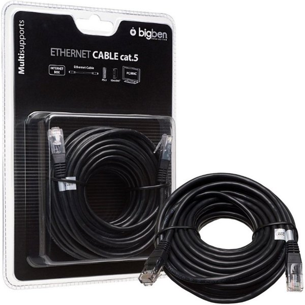 BigBen 10m Netzwerk-Kabel Cat 5e UTP RJ45 Gigabit LAN-Kabel, RJ45, Modular-Stecker-8p8c (10 cm), Patch-Kabel für LAN Ethernet Telekommunikation DSL Modem Router