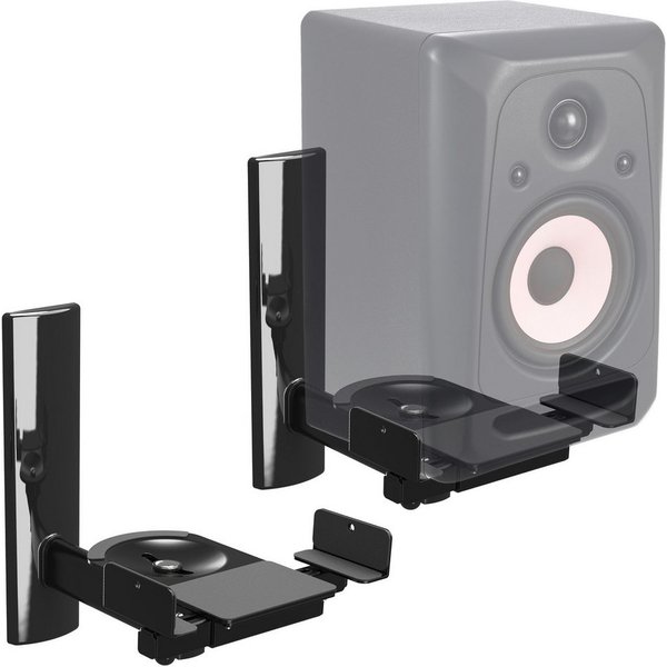 RICOO Lautsprecher-Wandhalterung Lautsprecher Wandhalterung schwenkbar unviersal Halterung LH023-B, (Set 2 Stk. Box Speaker Halter schwarz, 2-tlg., 2x universal
