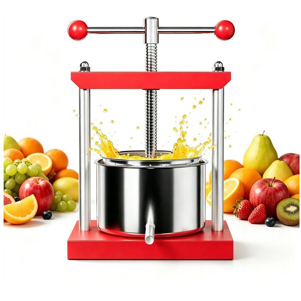 FIVMEN Entsafter Obstpresse Manuell Saftpresse Edelstahl, Fruchtpresse Weinpresse