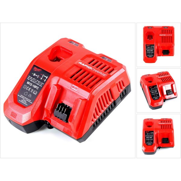 Milwaukee M12-18FC Schnell Ladegerät Universal für 12, 14 und 18 Volt Li-Ion Schnelllade-Gerät