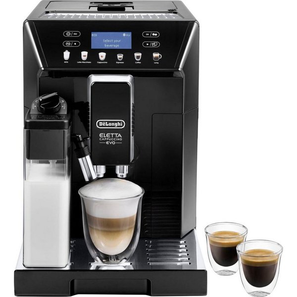 De'Longhi Kaffeevollautomat Eletta Evo ECAM46.860.B - Espresso, (Long) Coffee, Cappuccino, Latte, Integrierte Mahltechnologie für Kaffeebohnen, Extra leises Mah