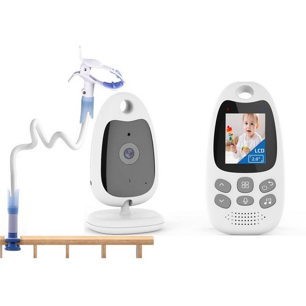 Boifun Babyphone 2'' Babyphone mit Kamera Babyfon mit Kamera und Audio mit Halterung, Video Baby Monitor Kamera und Audio Babyphone mit VOX Funktion, Temperatur