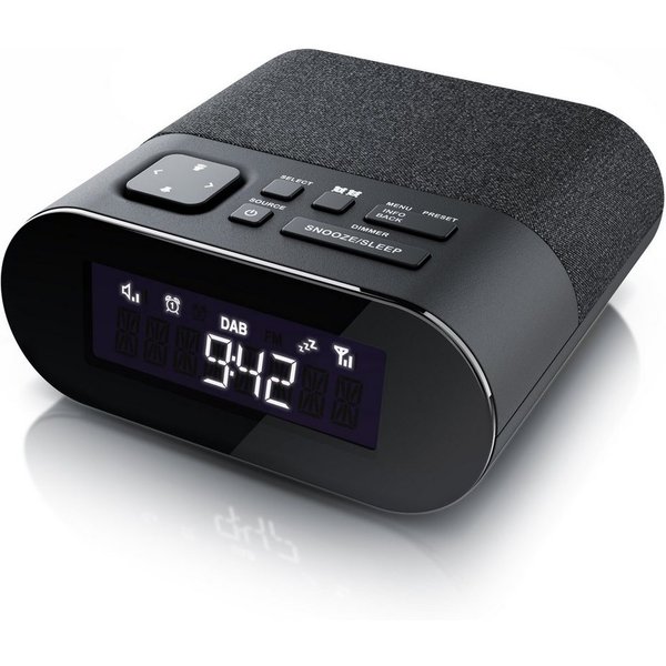 BEARWARE Radiowecker Küchenradio digital, FM, DAB+ Radio, Wecker, Dual Alarm Snooze, 4 Helligkeitsstufen, USB Ladeport, Abschalttimer