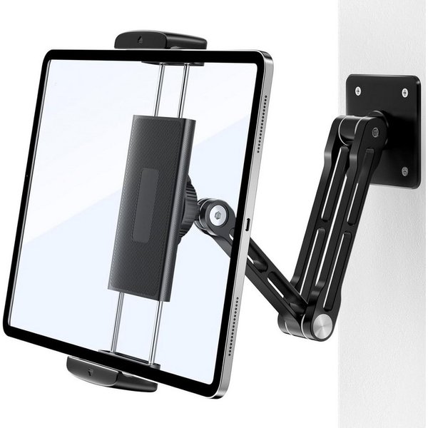 MC Star Tablet-Halterung Tablet Wandhalterung aus Aluminium, 3-Fach 360° Schwenkbar, (Höhenverstellbar & Faltbar Tablet Halterung Wand, Kompatibel mit iPhone, i