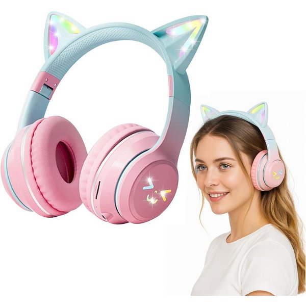 SWGOTA Over-Ear Kopfhörer BT 5.1 mit RGB, HiFi Klang, faltbar, ANC Over-Ear-Kopfhörer (Bluetooth Reise-Kopfhörer: 60 dB Rauschunterdrückung, verstellbar)