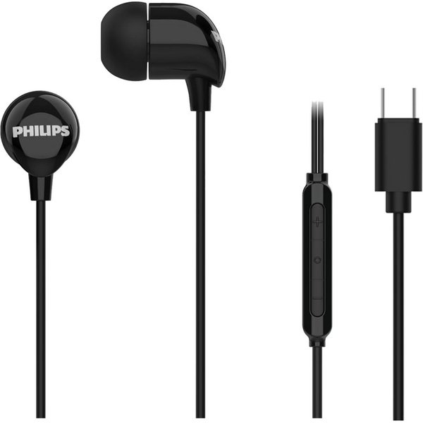 Philips TAE2146BK In-Ear-Kopfhörer (Clear Sound, Dynamische Bässe, Integriertes Mikrofon, USB-C, Schwarz)