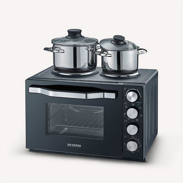 Severin Minibackofen TO 2074 Kleinküche, Multifunktional, Hochwertiges Design, Inklusiver Drehspieß