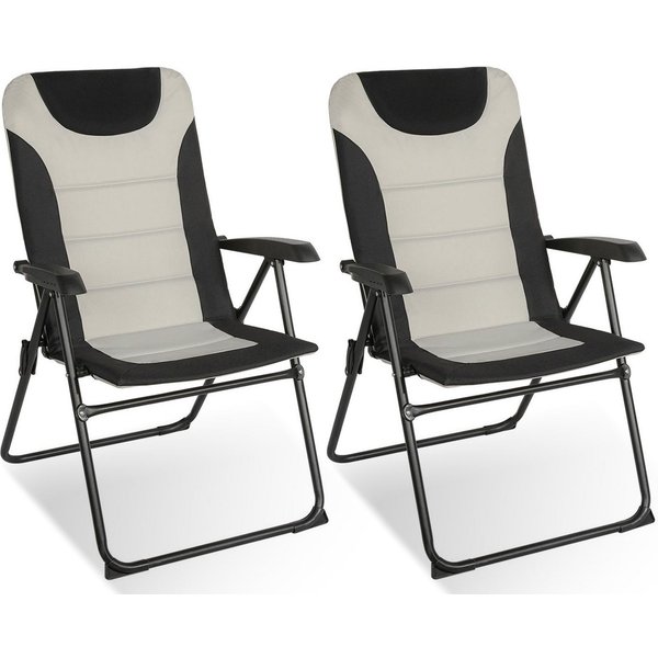 HOMECALL Campingstuhl Gartenstuhl Gepolsterter Klappstuhl für Wohnwagen Outdoors-150kg (2 St), Hochlehner Anglerstuhl mit 5-fach verstellbarer Rückenlehne
