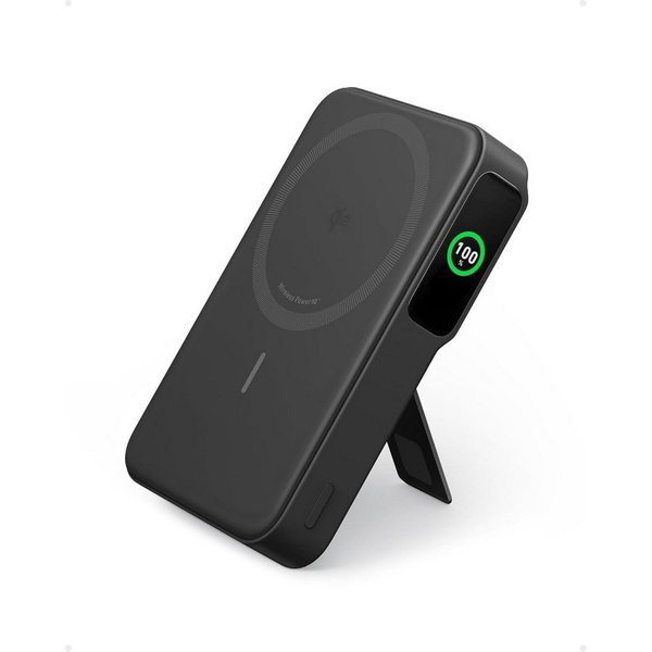 Anker Anker MagGo Powerbank, Smartes Display&klappbarer Ständer, 10.000mAh Powerbank Qi2-zertifiziertes 15W schnelles MagSafe-kompatibles mobiles Ladegerät, 100