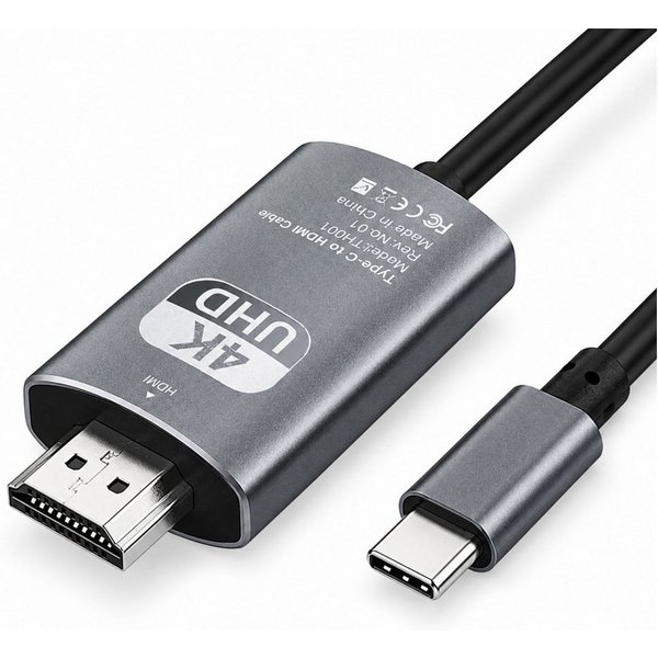 Bolwins A77C USB C auf HDMI Kabel Adapter 1,8m TV Projektor Monitor USB Typ C HDMI-Kabel, USB-C, HDMI (180 cm), USB-C auf HDMI Audio- und Videoübertragung 4K Ul