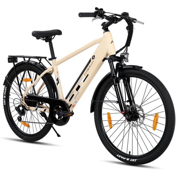 HILAND E-Bike 26" E-Mountainbike mit Shimano-Schaltung, Gepäckträger & Nabenmotor, Heckmotor, 374,4 Wh