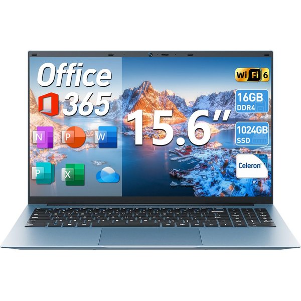 MENGHU 16GB RAM 1TB SSD 15,6 Zoll Laptop Win11 PRO Microsoft 365 erweitterbar Notebook (Intel Celeron N5100, 16 GB, 1024 GB SSD)