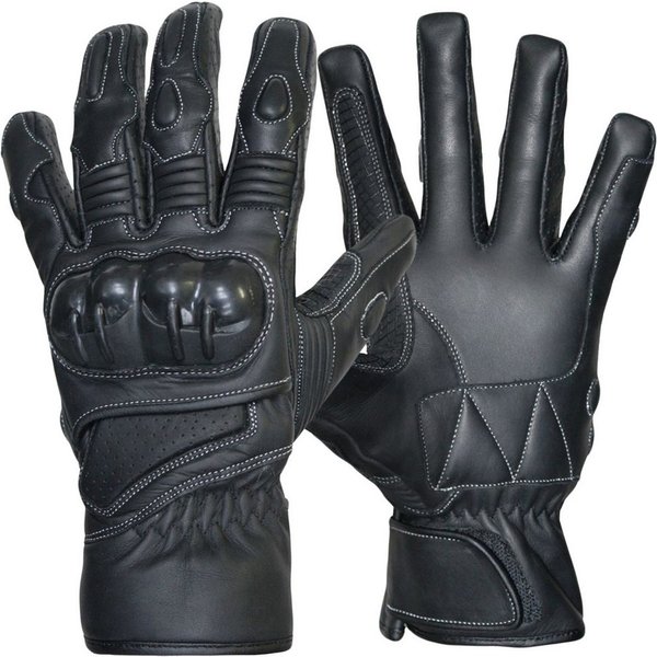 German Wear Motorradhandschuhe GW400G-M7 Motorradhandschuhe Lederhandschuhe Schwarz