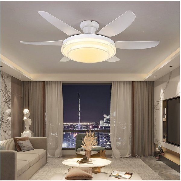 Euroton Deckenventilator Deckenventilator LED Beleuchtung Deckenlampe Fernbedienung, 20 cm Durchmesser