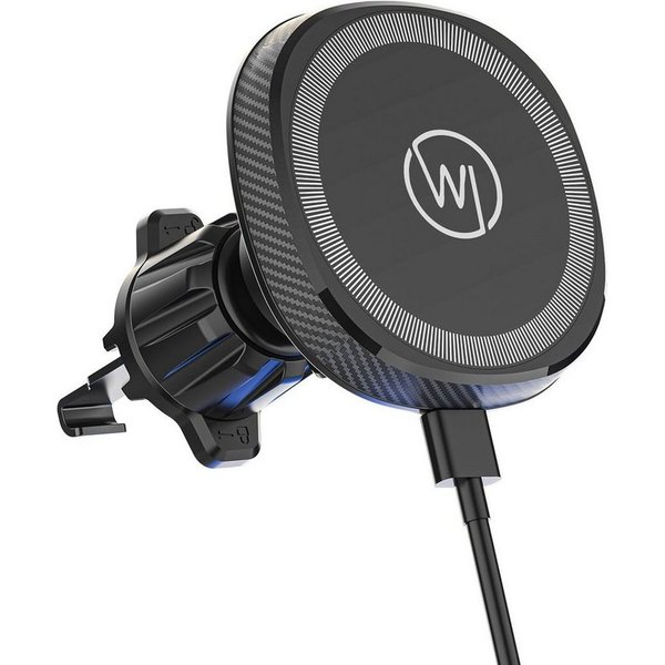 Wicked Chili Smartphone-Halterung KFZ MagSafe Autohalterung Ladegerät iPhone 15 14 13 12, (1er Set, 1-tlg., 2in1 Autohalterung & MagSafe Wireless Lader für iPho