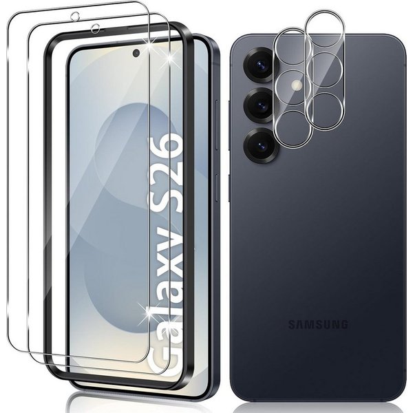 MSM Displayschutzglas 2X Schutzglas (Display + Kamera) für Samsung Galaxy S26 Panzerfolie