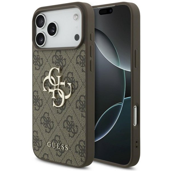 Guess Handyhülle iPhone 18 Pro Max Big Logo Metall Schutzhülle Case Kunstleder 6,9 Zoll, Kantenschutz