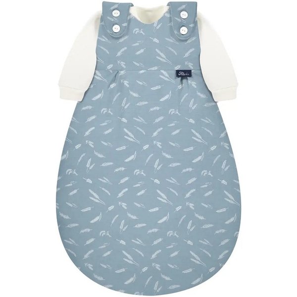 Alvi® Babyschlafsack ALVI Baby-Mäxchen 3tlg. Flachgewebe Earth blau, Gr. 80/86