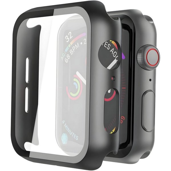 AVANA Smartwatch-Hülle für Apple Watch Series 11 10 42mm / 46mm Hülle harte Schutzhülle Case, 360 Full-Cover, Glas Displayschutz, Schwarz