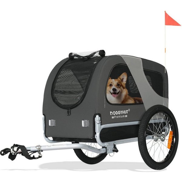 TIGGO Fahrradkinderanhänger DOGGYHUT® MEDIUM Hundefahrradanhänger Hundeanhänger Fahrradanhänger, Verstellbare Sicherheitsleine