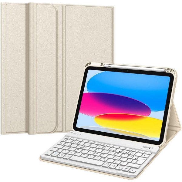 Fintie für iPad 11. Generation 11" 2025(A16), iPad 10. Generation 2022 10.9" Apple-Tastatur (Case mit Pencil Halter, magnetisch Abnehmbarer Tastatur(QWERTZ Layo