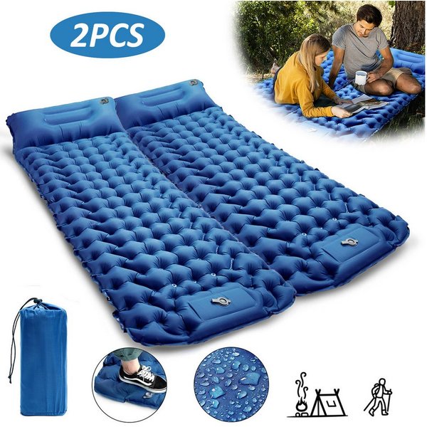 CALIYO Isomatte 2-Tlg Isomatte Outdoor, Isomatte Ultraleicht, Isomatte Camping Outdoor, (2-tlg., Isomatte Camping mit Fußpresse Pumpe und Kissen), erschleißfest