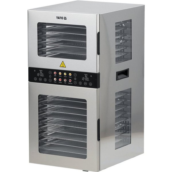 Yato Dörrautomat Lebensmitteltrockner 20 Bleche, 1500 W 1500 W, Lebensmitteltrockner 20 Bleche, 1500 W