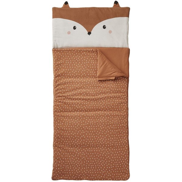vertbaudet Kinderschlafsack Kinder Schlafsack, Fuchs, 70 x 160 cm, 3D-Ohre, Fuchsgesicht, Kinderschlafsack