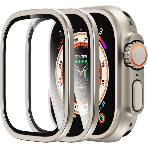 SmartUP Smartwatch-Hülle 2X Schutzglas für Apple Watch Ultra 3 / Ultra2 / Ultra 49mm Titan, Displayschutzglas