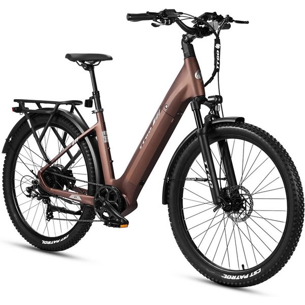 TTGO E-Bike Cityrad 28 Zoll, 70Nm Hinterradmotor, 120km, Z3, für Damen und Herren, 7 Gang SHIMANO, Kettenschaltung, Heckmotor, 720 Wh, 5 Stufen, LCD-Farbdisplay