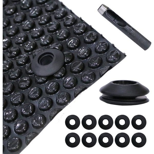 Melko Pool-Abdeckplane Solarfolie Solarplane Ösen Poolheizung Wärmeplane Poolabdeckung (Stück, Set bestehend aus Solarfolie mit 10 Ösen und Locheisen), aus PVC