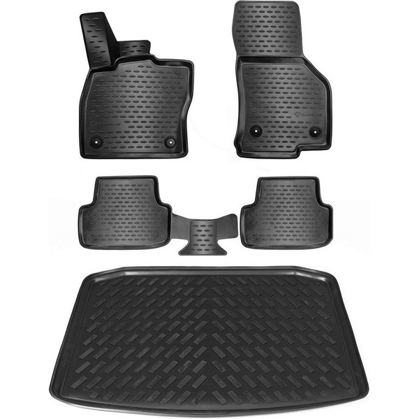 ELMASLINE Auto-Fußmatten für FORD KUGA 2013-2019 [II] - Gummimatten & Kofferraumwanne, für Ford Kuga - Extra hoher Rand für mehr Schutz