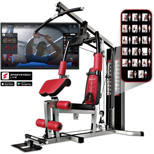 Sportstech Kraftstation HGX100, 40in1 Multifunktion, 12 Gewichtsblöcke